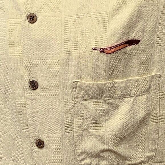 New! Gold Tri-Mountain XL 100% Silk Gold Beachy Tropical Shirt Men’s XL NWT - Picture 6 of 16